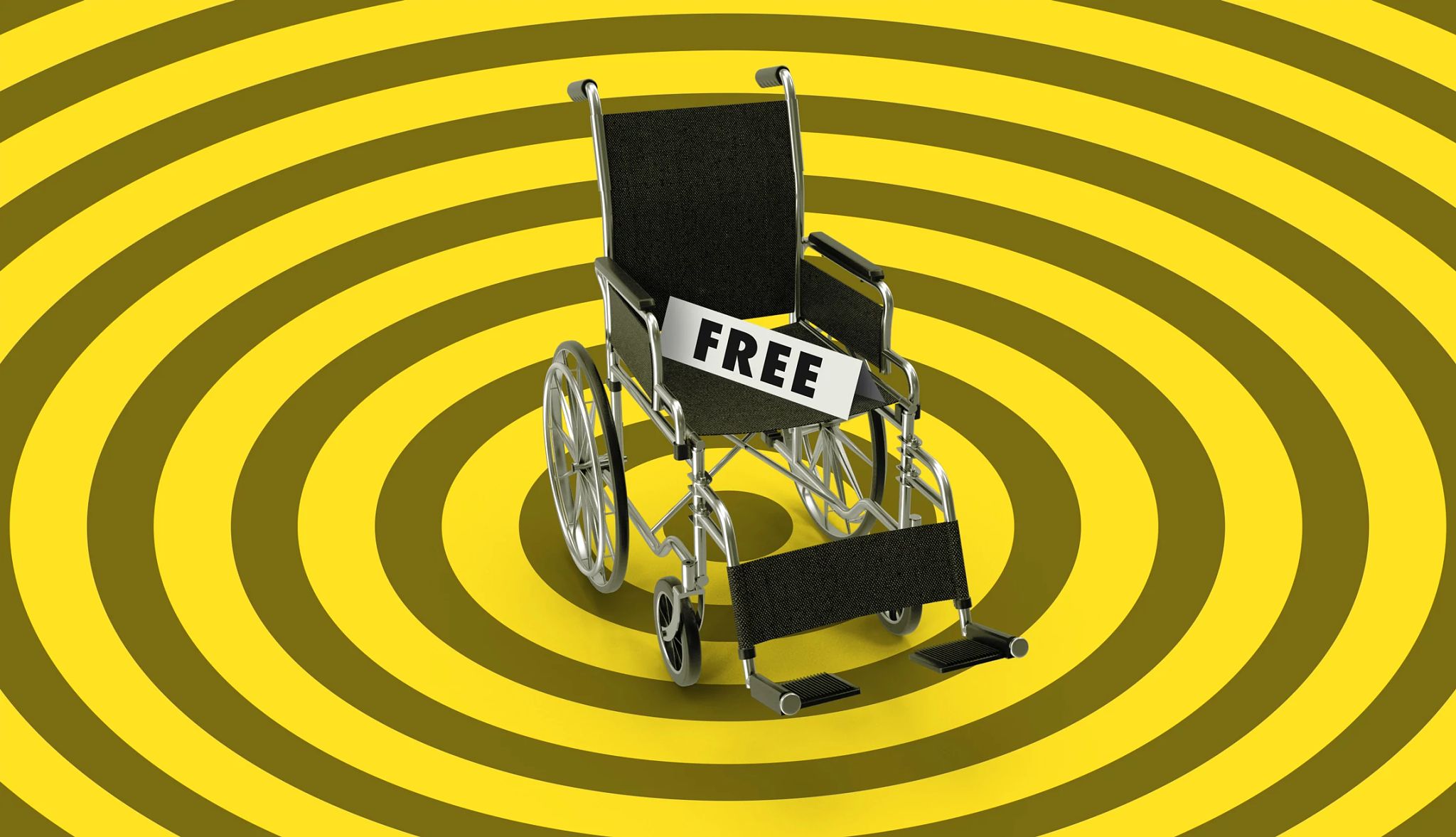 avoid medical equipment scams a wheelchair sitting in the middle of a target